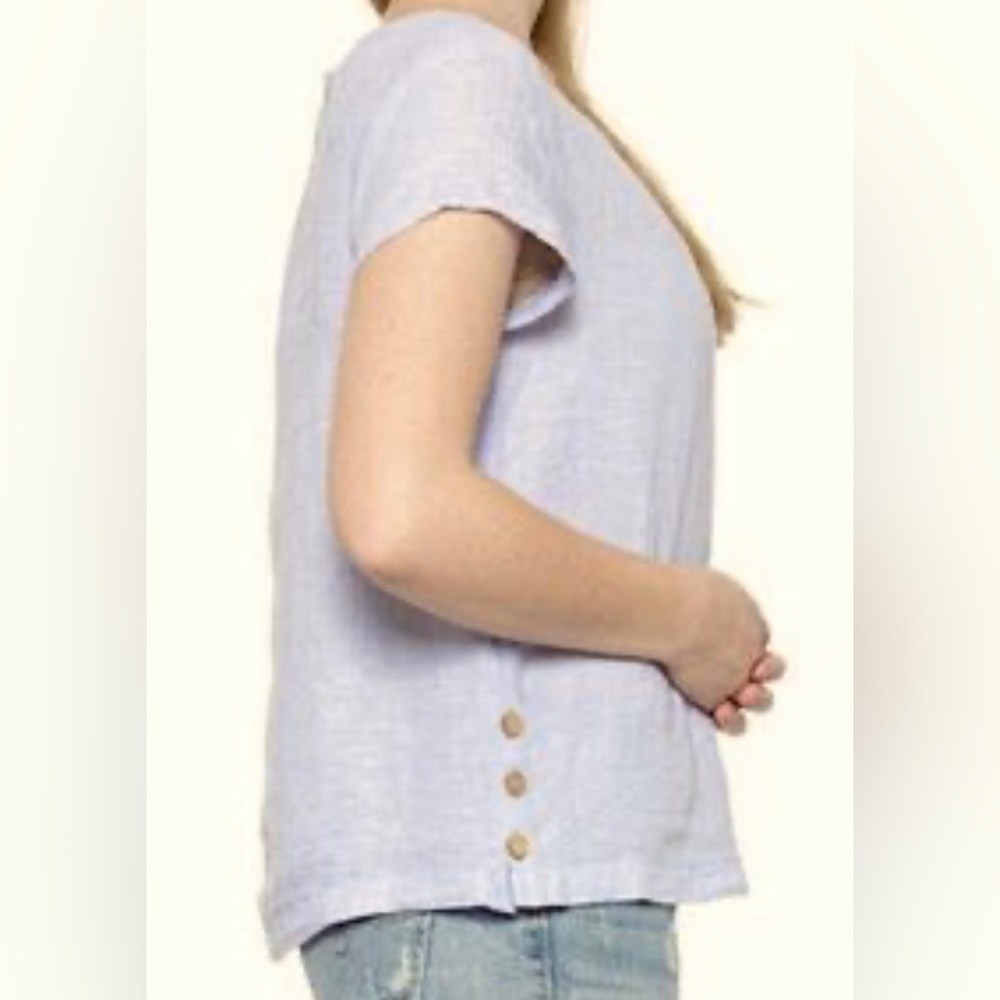 CYNTHIA ROWLEY 100% Linen Top Shirt
